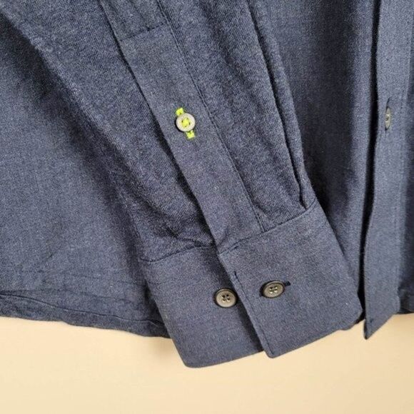 WRK Work Rest Karma The Reworked Shirt Button Down Solid Navy Long Sleeve S - Picture 8 of 11